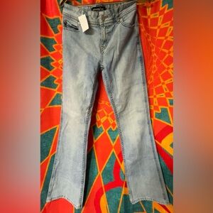 LONDONJEAN Men's Faded Blue Bootcut Jeans